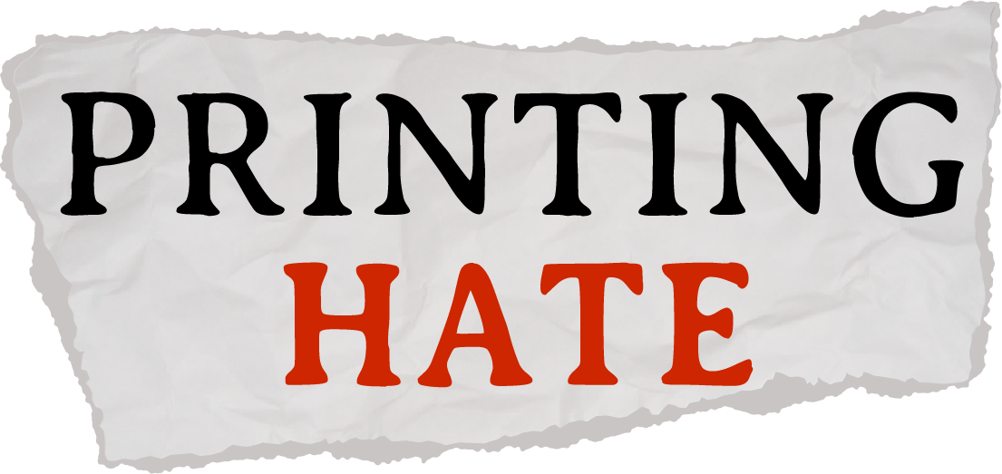 A logo reading 'Printing Hate'